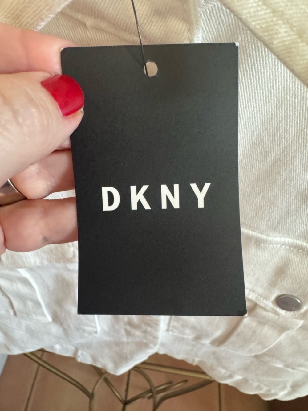 DKNY White Cropped Snap-Front Jacket - Picture 10 of 11